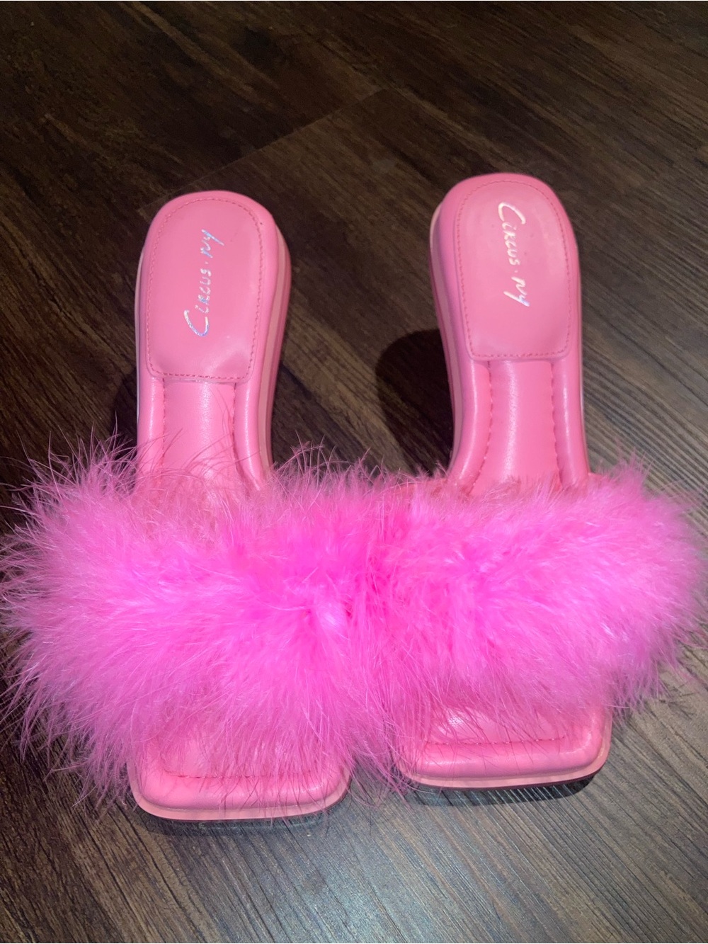 Circus by Sam Edelman Pink Marabou Slide Sandals size 7 new